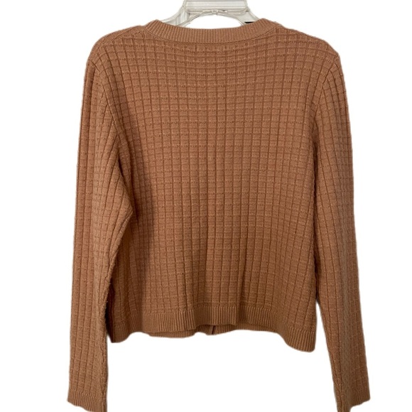 OfeefaN Amazon Waffle Knit Cardigan Old Money Minimalist Parisian Chic Size L - Picture 2 of 11